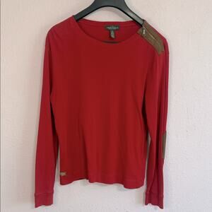 Lauren Jeans Co by Ralph Lauren Women Red Long Sleeve Top Size XL
